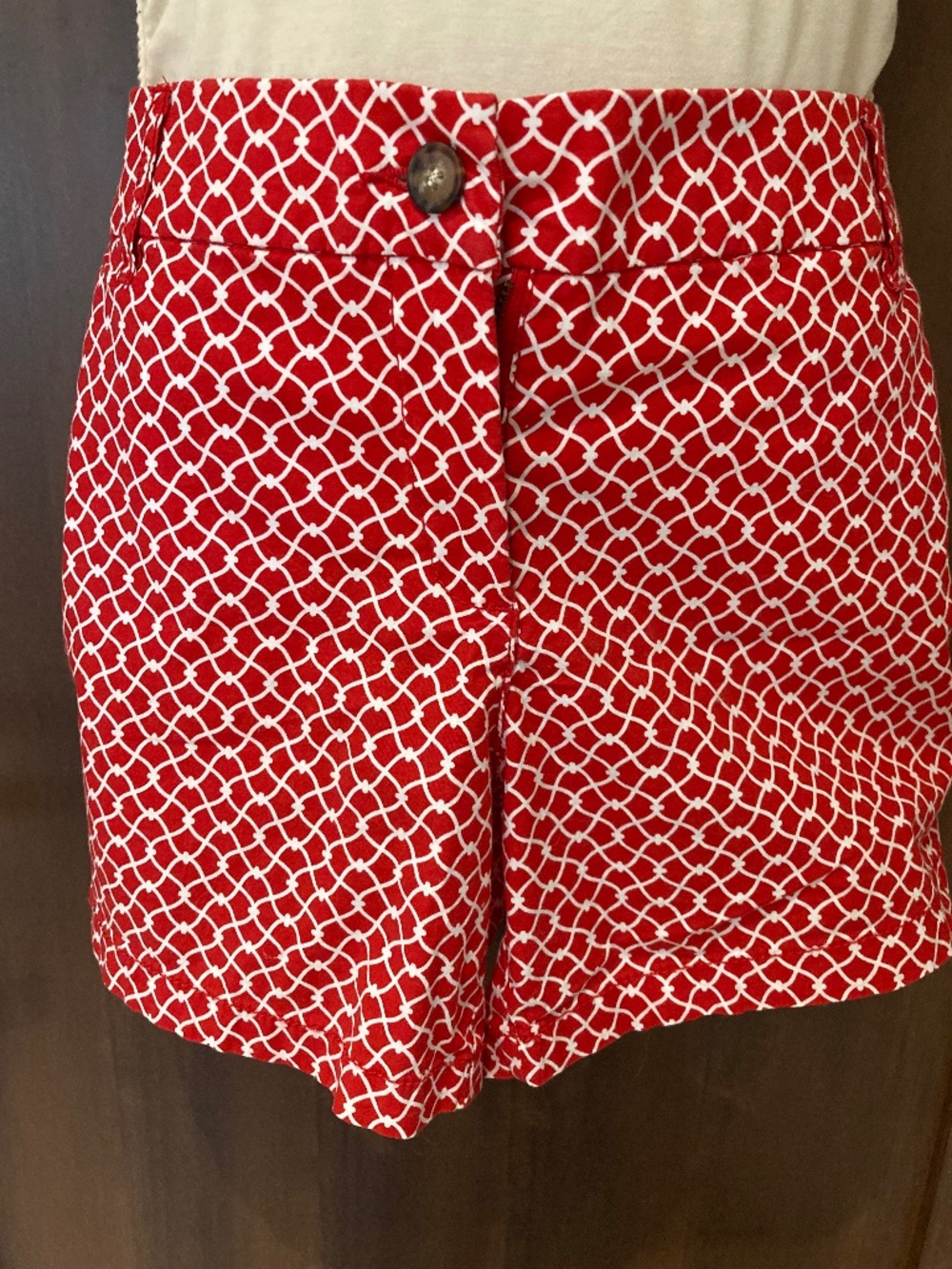 Red "George" Cotton Shorts, Size 6